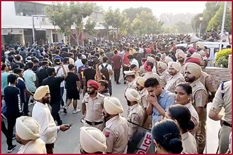 chandigarh mms|3 held, protests at Chandigarh University over leaked video of。